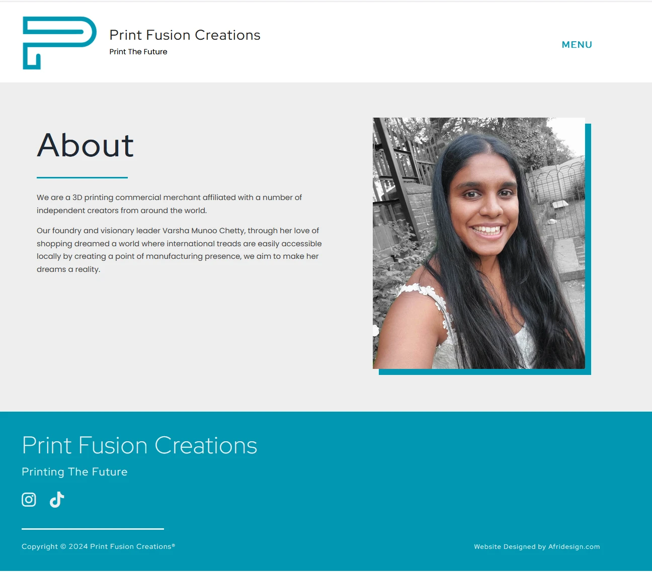 Varsha Munoo Chetty, founder of Print Fusion Creations